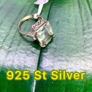 925 STERLING SILVER & GENUINE GEMSTONE RING